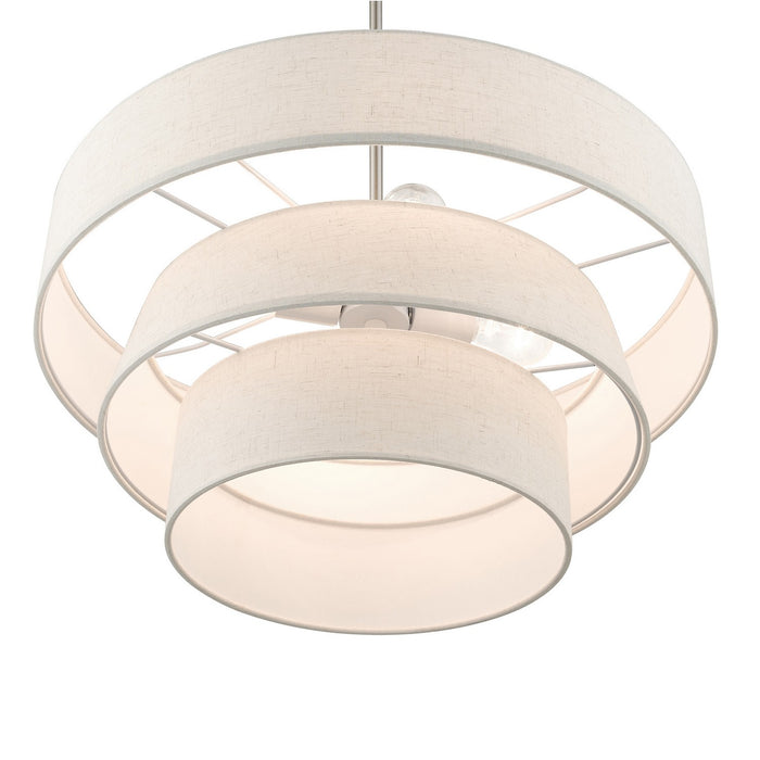 Livex Lighting 56724-91 Four Light Pendant Chandelier, Brushed Nickel