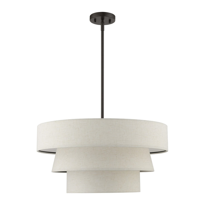 Livex Lighting 56724-92 Four Light Pendant Chandelier, English Bronze