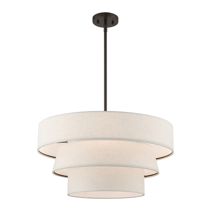 Livex Lighting 56724-92 Four Light Pendant Chandelier, English Bronze