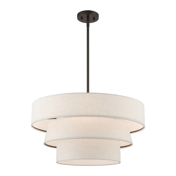 Livex Lighting 56724-92 Four Light Pendant Chandelier, English Bronze