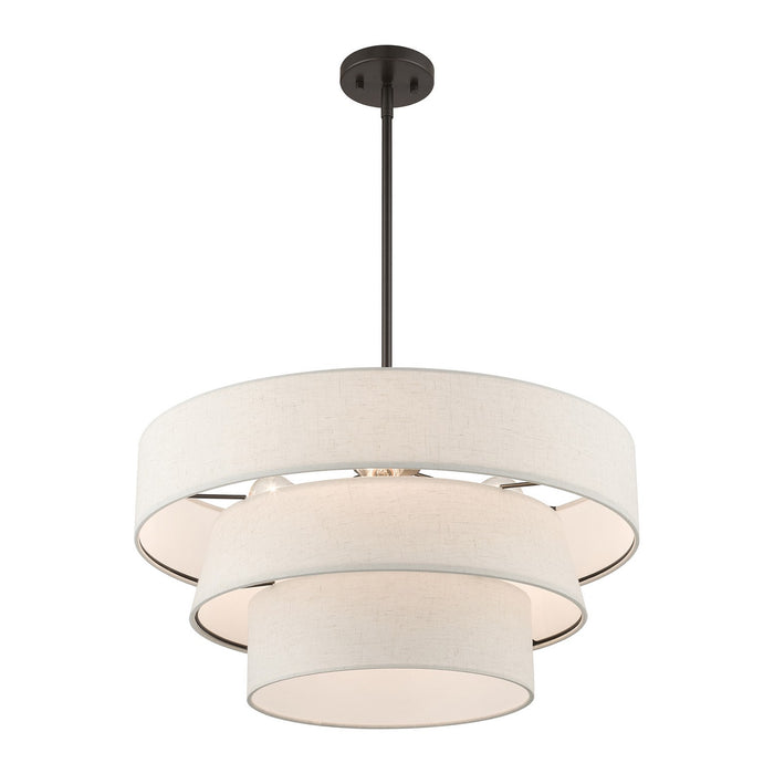 Livex Lighting 56724-92 Four Light Pendant Chandelier, English Bronze
