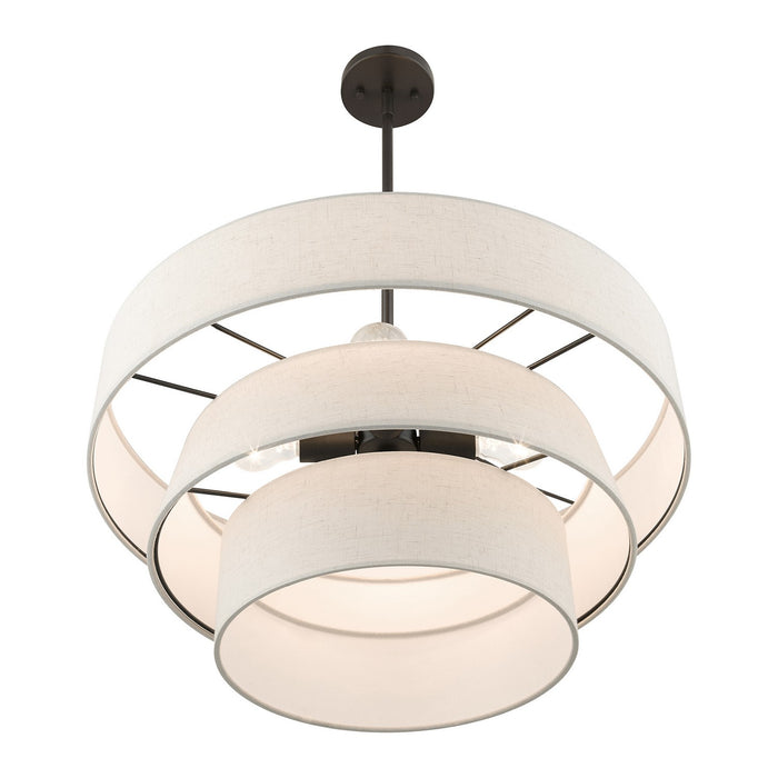 Livex Lighting 56724-92 Four Light Pendant Chandelier, English Bronze