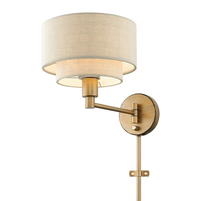 Livex Lighting 58880-48 One Light Swing Arm Wall Lamp, Antique Gold Leaf
