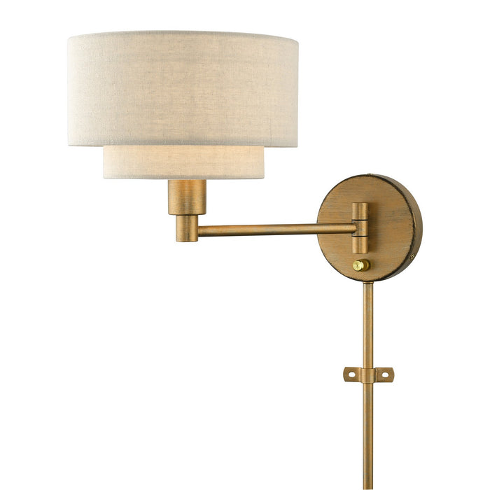Livex Lighting 58880-48 One Light Swing Arm Wall Lamp, Antique Gold Leaf