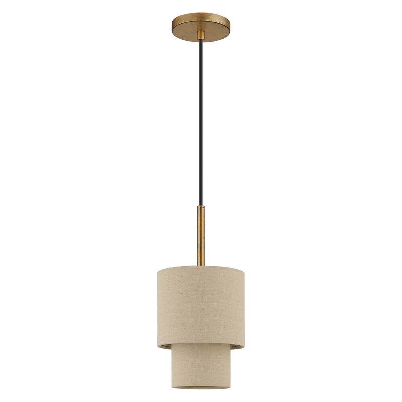 Livex Lighting 58891-48 One Light Mini Pendant, Antique Gold Leaf
