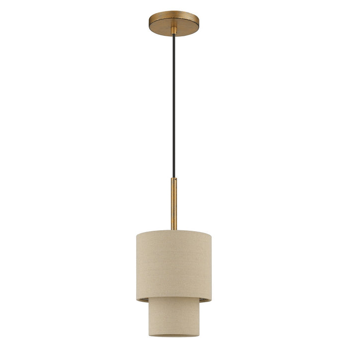 Livex Lighting 58891-48 One Light Mini Pendant, Antique Gold Leaf