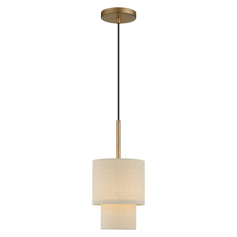 Livex Lighting 58891-48 One Light Mini Pendant, Antique Gold Leaf