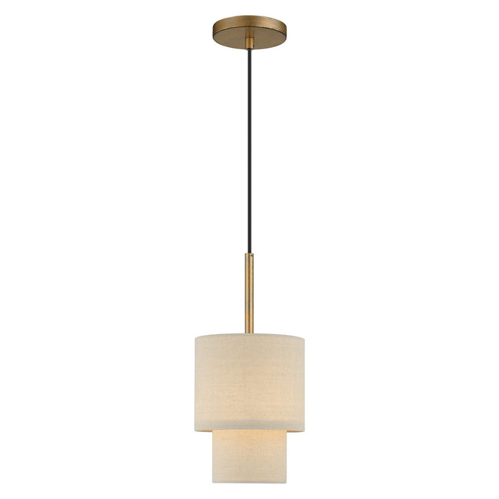 Livex Lighting 58891-48 One Light Mini Pendant, Antique Gold Leaf