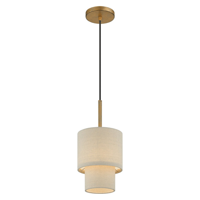 Livex Lighting 58891-48 One Light Mini Pendant, Antique Gold Leaf