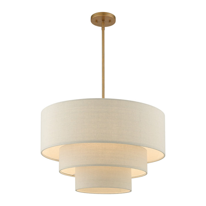 Livex Lighting 58894-48 Four Light Pendant Chandelier, Antique Gold Leaf