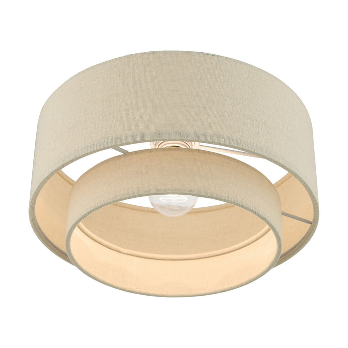 Livex Lighting 58896-48 One Light Semi-Flush Mount, Antique Gold Leaf