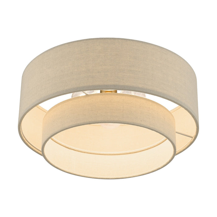 Livex Lighting 58897-48 Three Light Semi-Flush Mount, Antique Gold Leaf