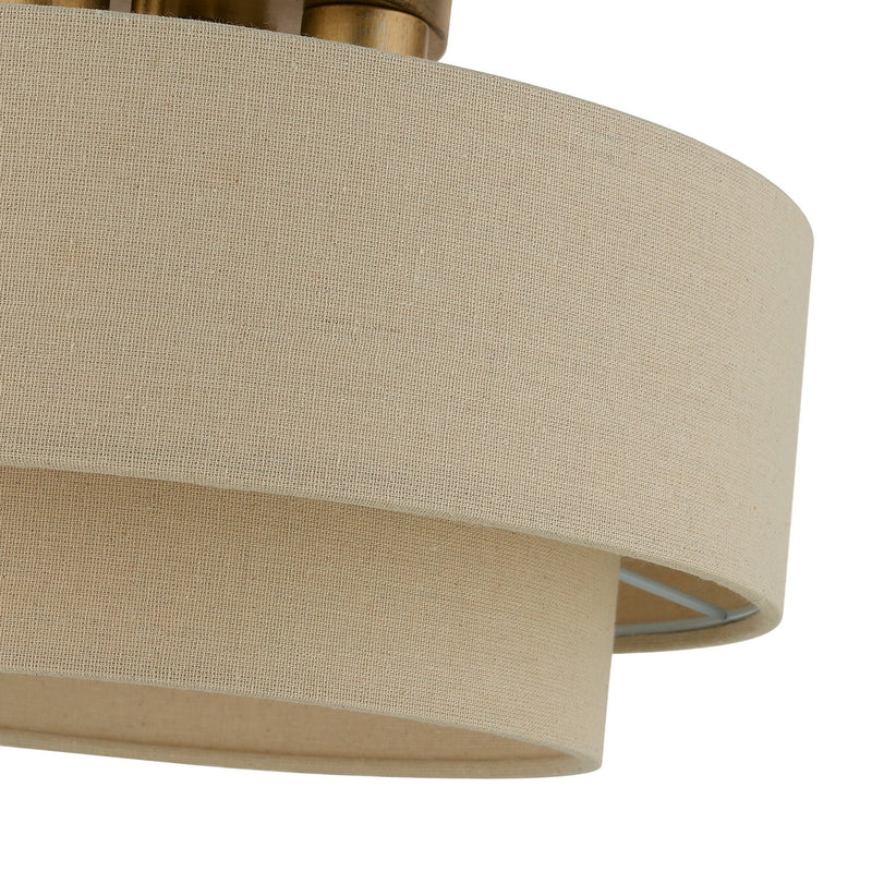 Livex Lighting 58897-48 Three Light Semi-Flush Mount, Antique Gold Leaf