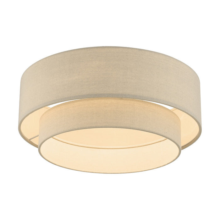 Livex Lighting 58898-48 Three Light Semi-Flush Mount, Antique Gold Leaf