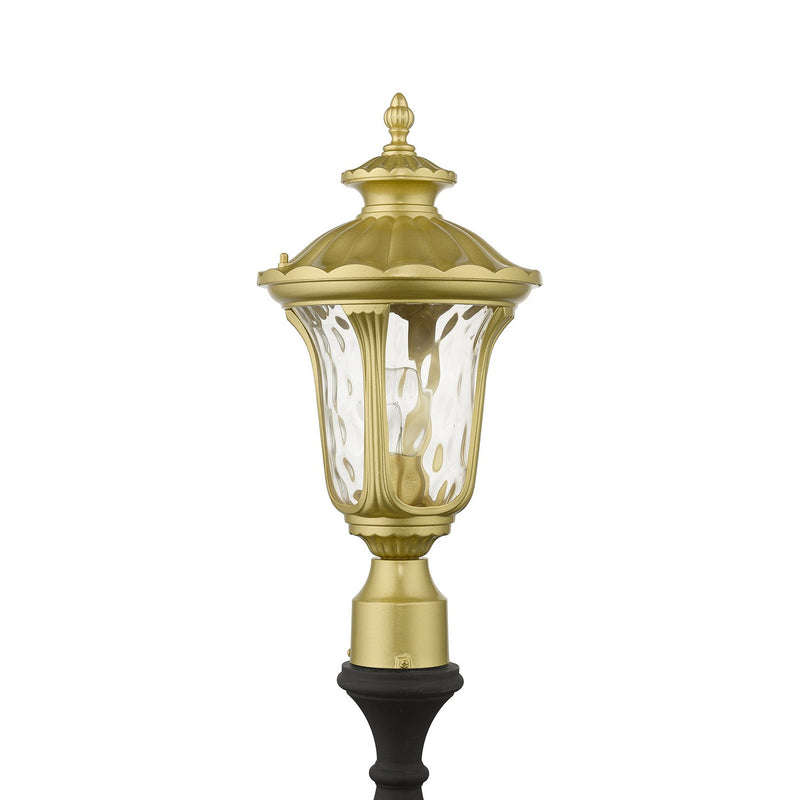 Livex Lighting 7855-33 One Light Outdoor Post Top Lantern, Soft Gold
