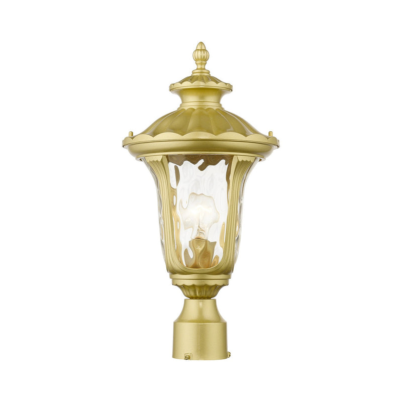 Livex Lighting 7855-33 One Light Outdoor Post Top Lantern, Soft Gold