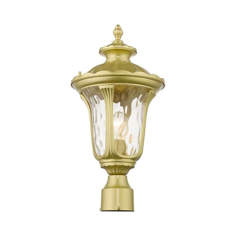 Livex Lighting 7855-33 One Light Outdoor Post Top Lantern, Soft Gold