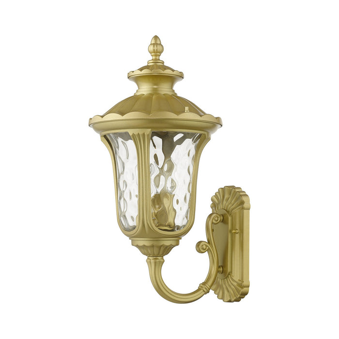 Livex Lighting 7856-33 Three Light Outdoor Wall Lantern, Soft Gold