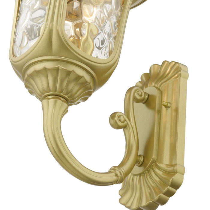 Livex Lighting 7856-33 Three Light Outdoor Wall Lantern, Soft Gold