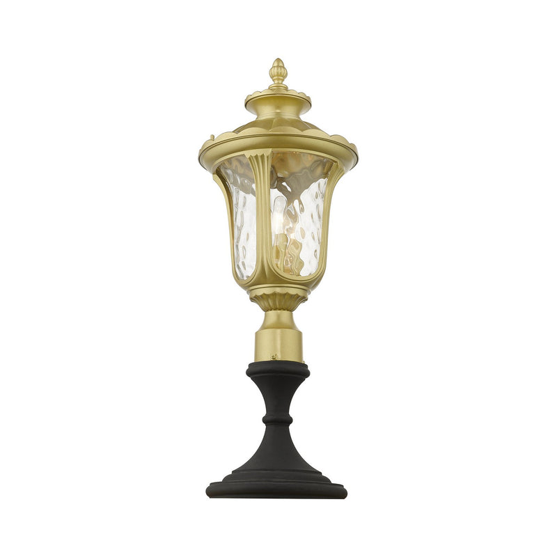 Livex Lighting 7859-33 Three Light Outdoor Post Top Lantern, Soft Gold