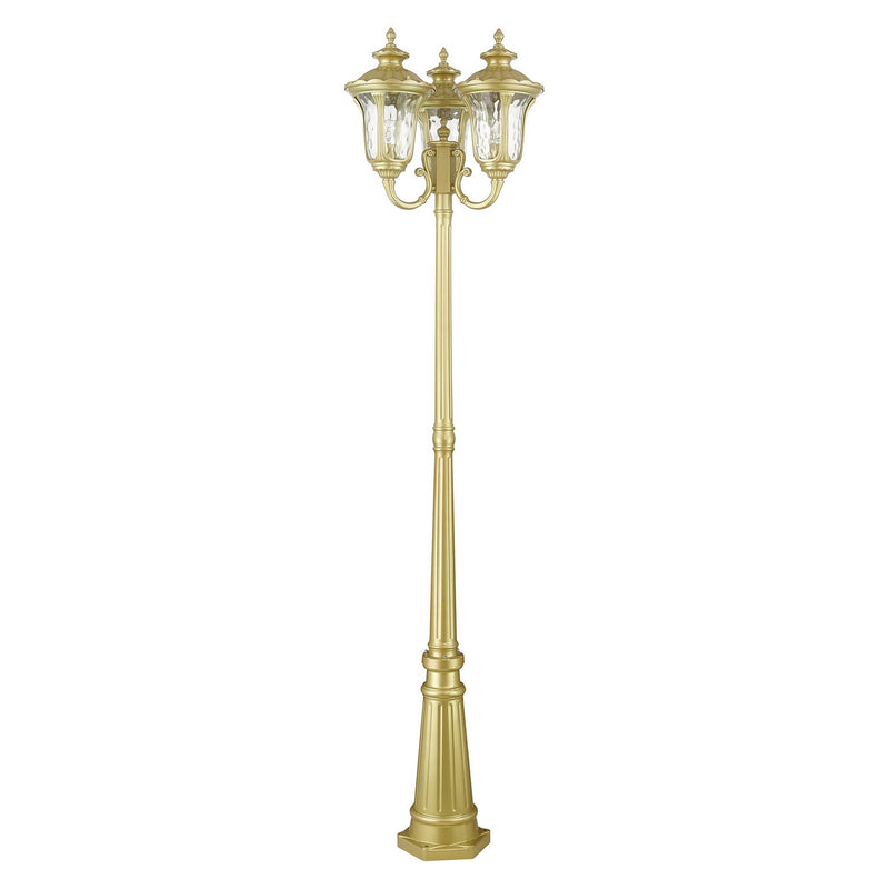 Livex Lighting 7866-33 Three Light Post Mount, Soft Gold