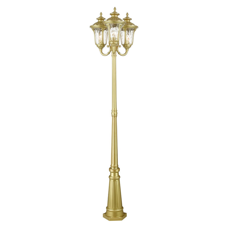 Livex Lighting 7866-33 Three Light Post Mount, Soft Gold