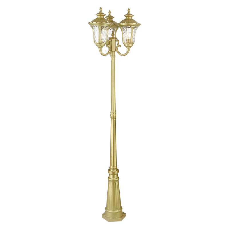 Livex Lighting 7866-33 Three Light Post Mount, Soft Gold