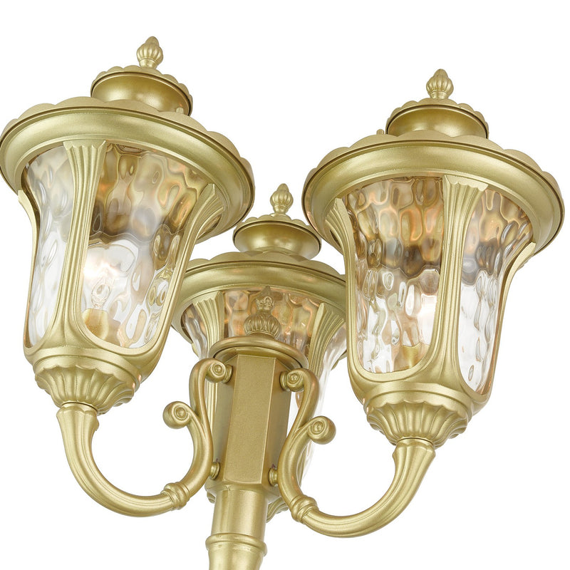 Livex Lighting 7866-33 Three Light Post Mount, Soft Gold