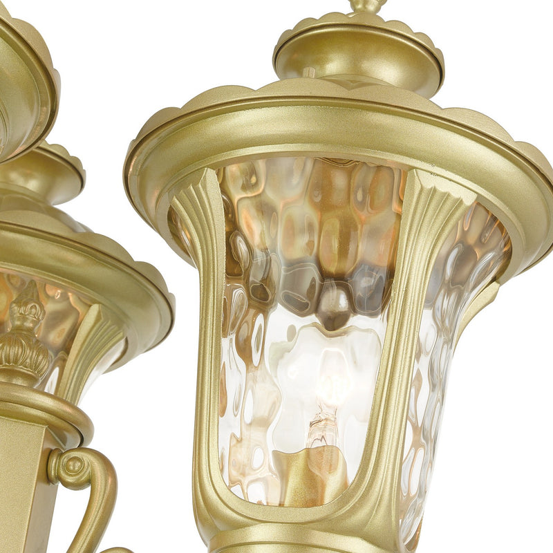 Livex Lighting 7866-33 Three Light Post Mount, Soft Gold