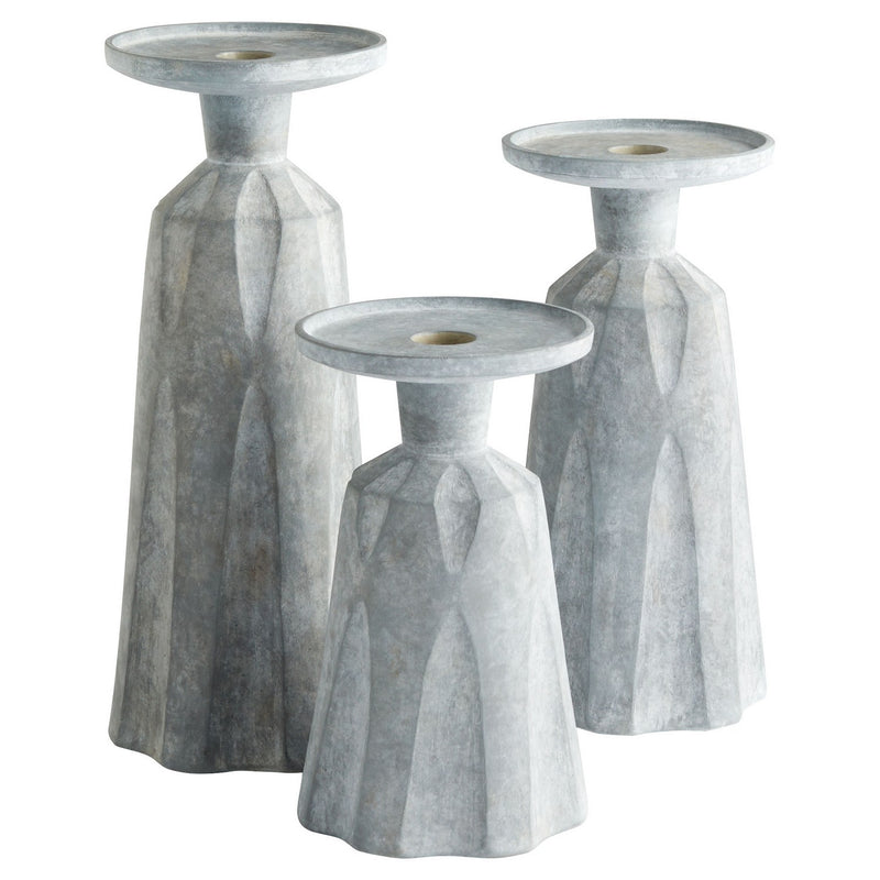 Cyan 11562 Candle Holder, Tapered Grey