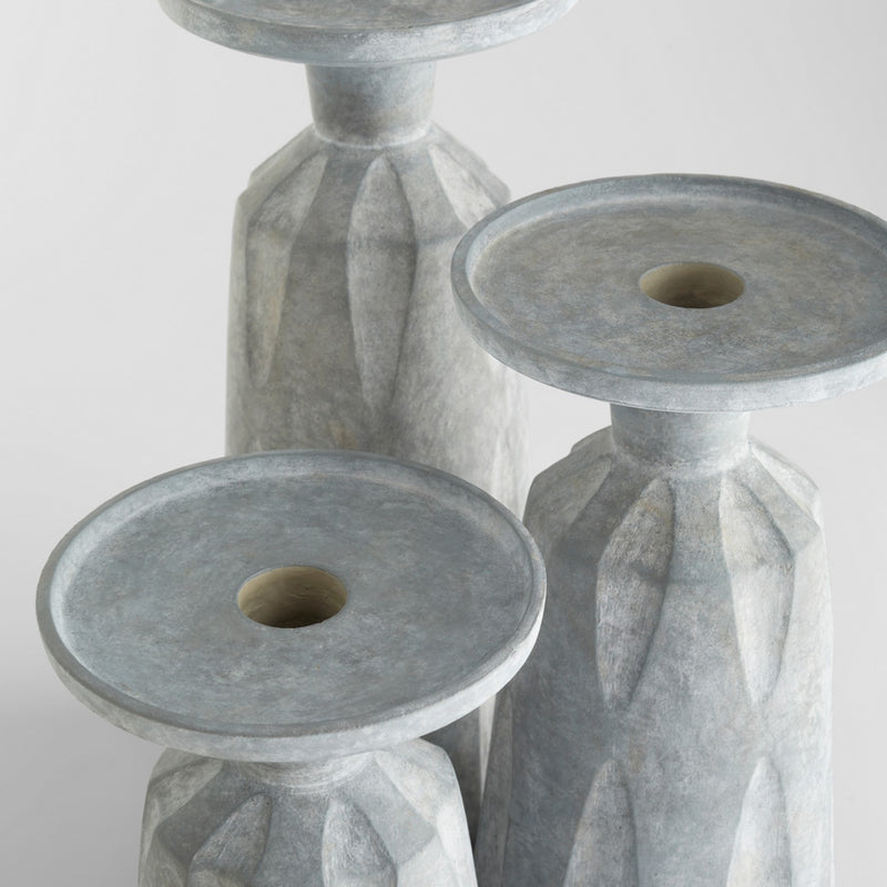 Cyan 11562 Candle Holder, Tapered Grey