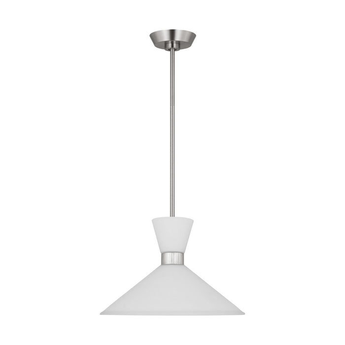 Visual Comfort Studio DJP1091BS One Light Pendant, Brushed Steel