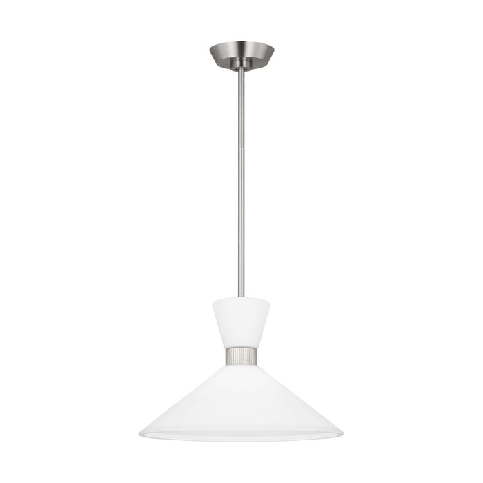 Visual Comfort Studio DJP1091BS One Light Pendant, Brushed Steel