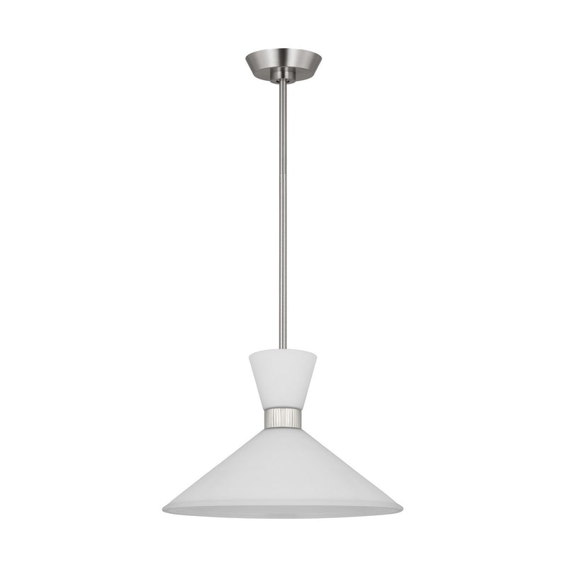 Visual Comfort Studio DJP1091BS One Light Pendant, Brushed Steel