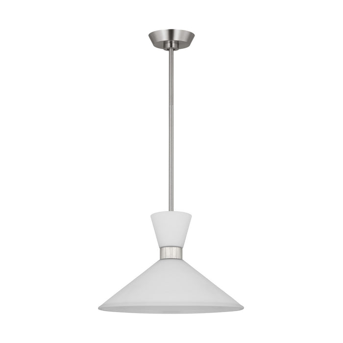 Visual Comfort Studio DJP1091BS One Light Pendant, Brushed Steel