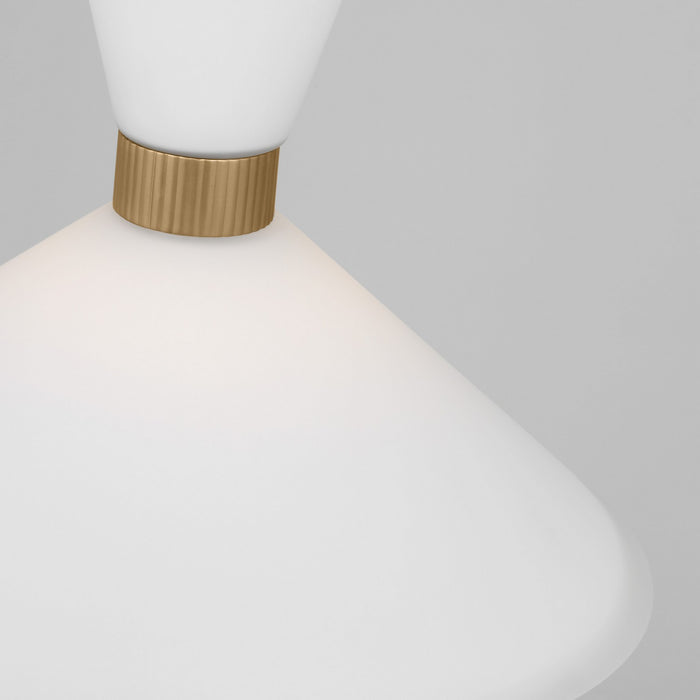 Visual Comfort Studio DJP1091SB One Light Pendant, Satin Brass