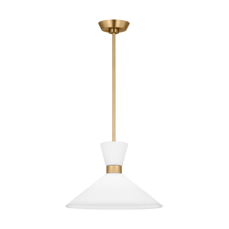 Visual Comfort Studio DJP1091SB One Light Pendant, Satin Brass