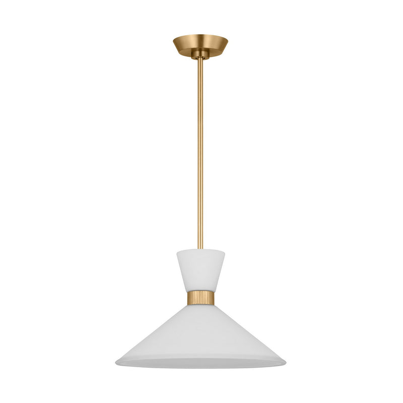 Visual Comfort Studio DJP1091SB One Light Pendant, Satin Brass