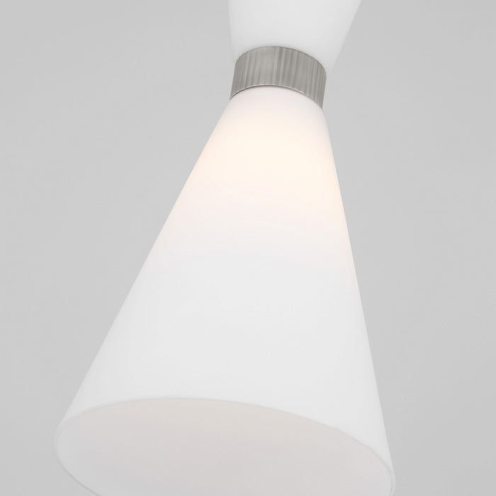 Visual Comfort Studio DJP1101BS One Light Pendant, Brushed Steel