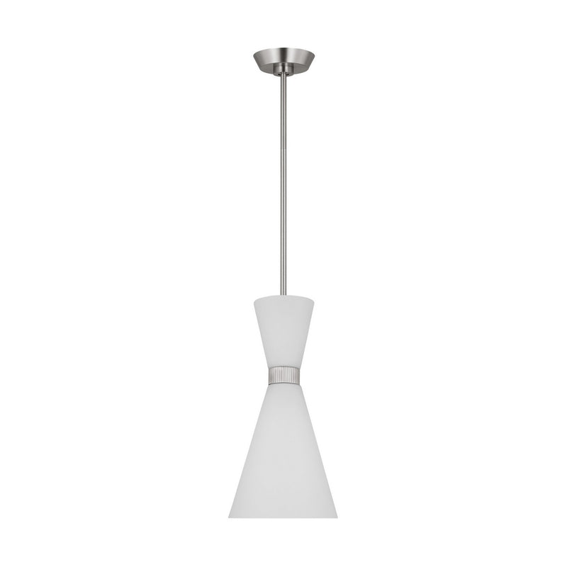 Visual Comfort Studio DJP1101BS One Light Pendant, Brushed Steel