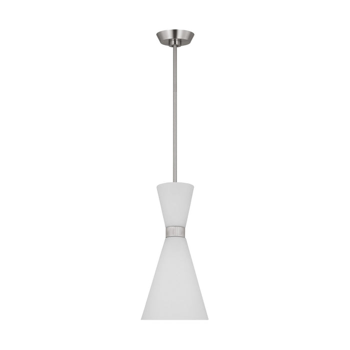 Visual Comfort Studio DJP1101BS One Light Pendant, Brushed Steel