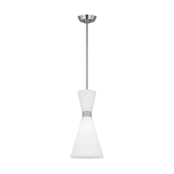 Visual Comfort Studio DJP1101BS One Light Pendant, Brushed Steel
