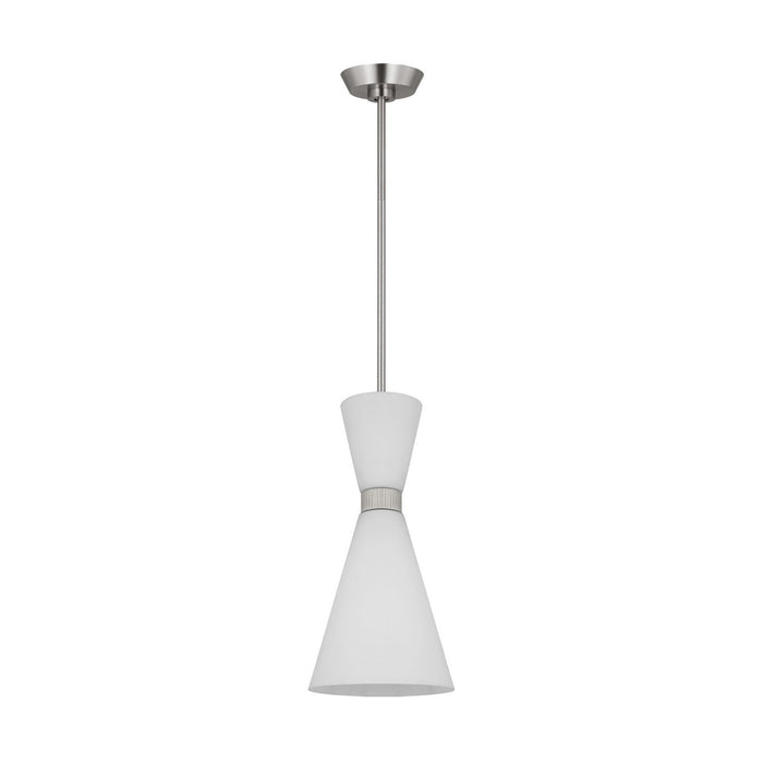 Visual Comfort Studio DJP1101BS One Light Pendant, Brushed Steel
