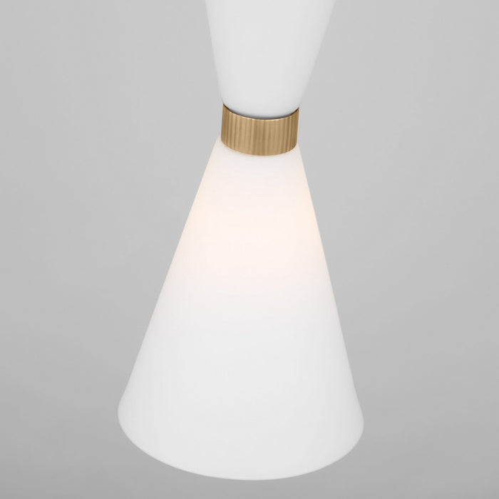 Visual Comfort Studio DJP1101SB One Light Pendant, Satin Brass