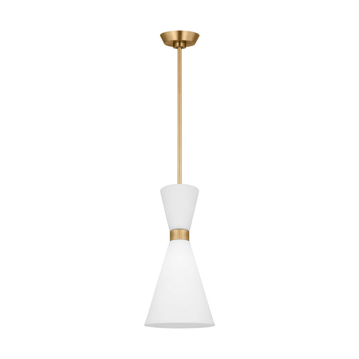 Visual Comfort Studio DJP1101SB One Light Pendant, Satin Brass