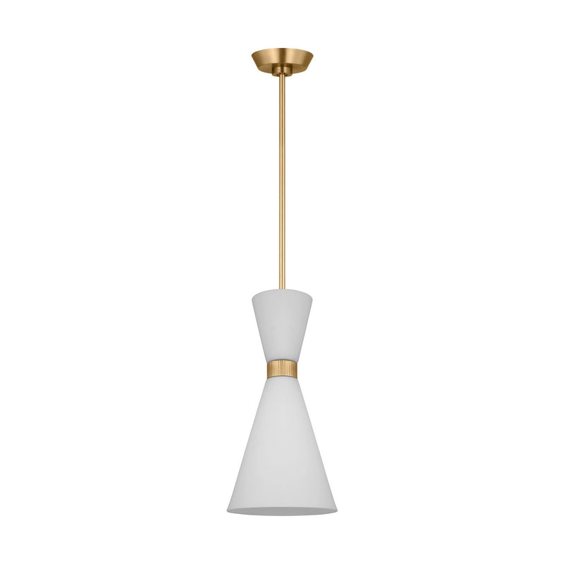 Visual Comfort Studio DJP1101SB One Light Pendant, Satin Brass