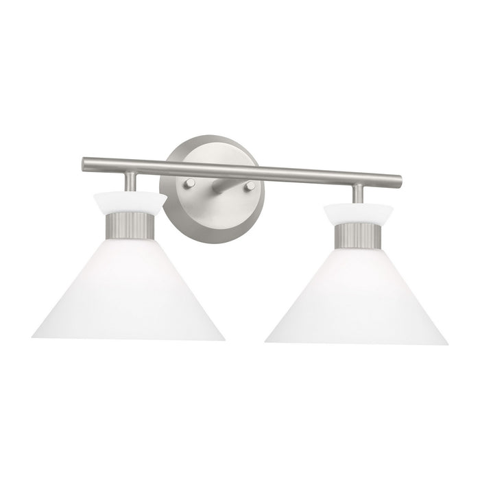 Visual Comfort Studio DJV1012BS Two Light Bath, Brushed Steel