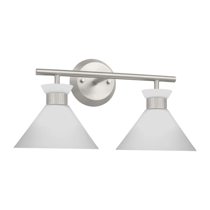 Visual Comfort Studio DJV1012BS Two Light Bath, Brushed Steel