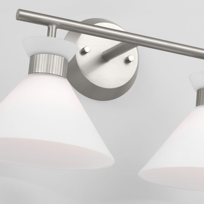 Visual Comfort Studio DJV1012BS Two Light Bath, Brushed Steel