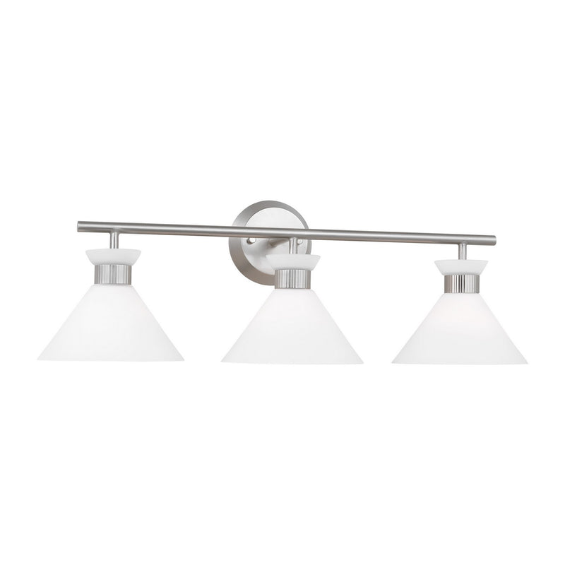 Visual Comfort Studio DJV1013BS Three Light Bath, Brushed Steel